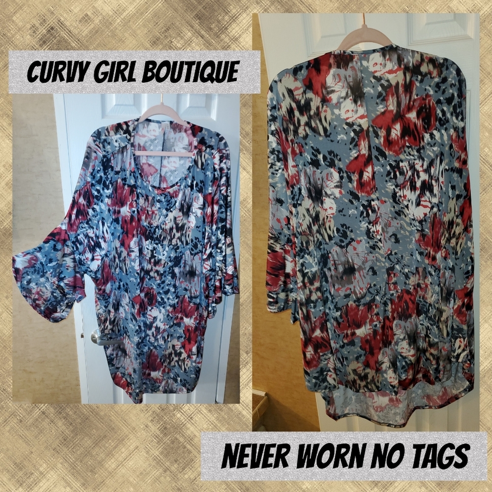 Gray Floral Tunic size 5x
